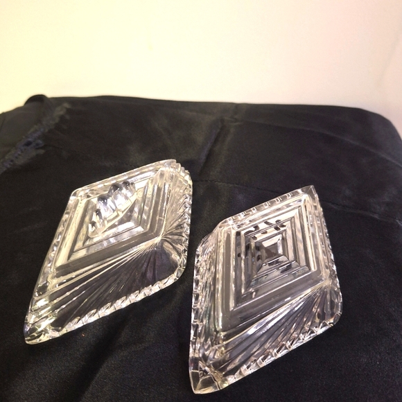 Vintage Diamond Shaped Art Deco Glass Trinket Box - Picture 3 of 5